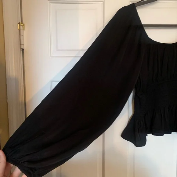 Black Peasant Blouse - Picture 4 of 7